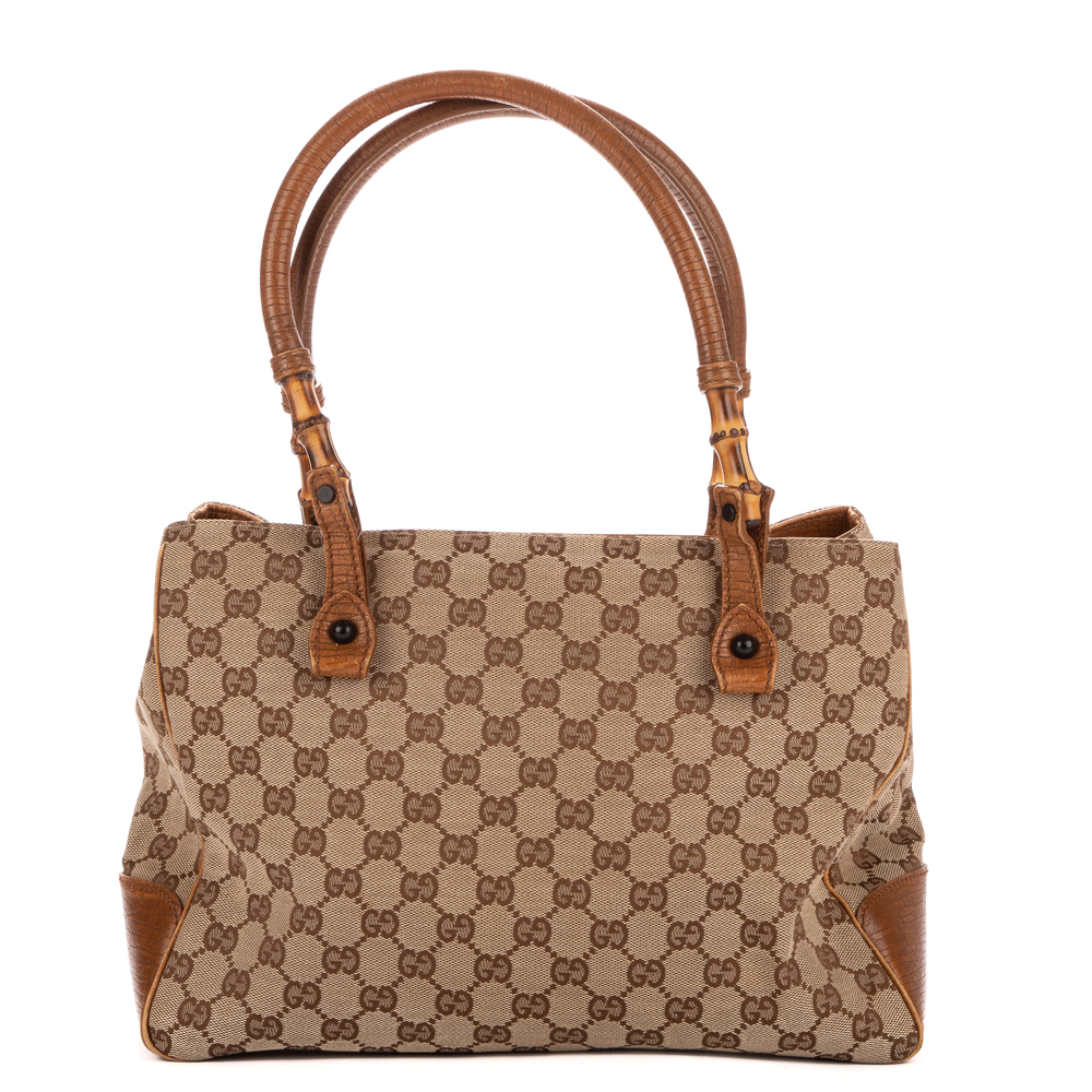 Gucci Bamboo Tote in Beige Monogram canvas - Picture 3 of 8